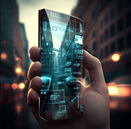 Mobiltelefon i hand